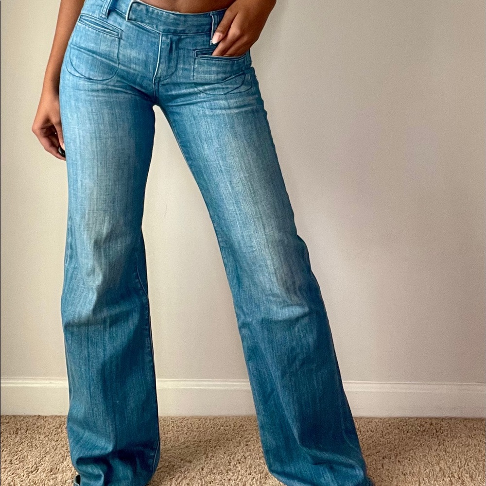 Paper Denim Cloth Wide Leg Jeans